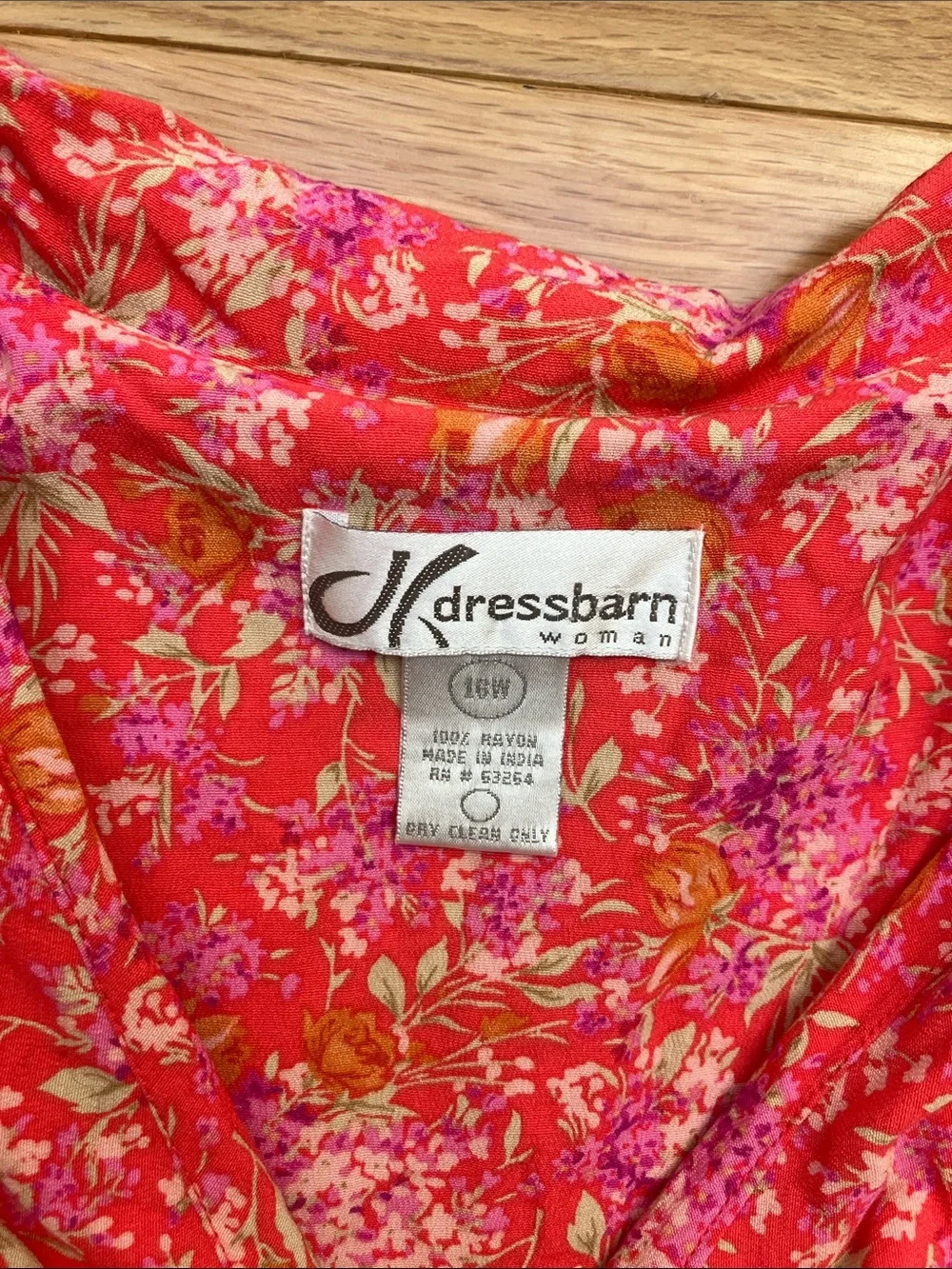 Vintage retro Pink ditsy Floral Button-Front A-Line 16W - Picture 2 of 7